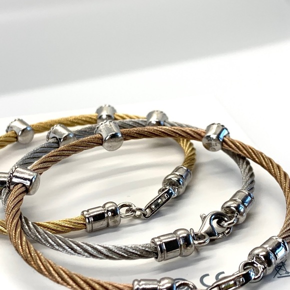 💕HP💕Diamond disc stainless steel and sterling silver bracelet - Picture 6 of 8